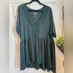 Torrid Super Soft Crochet Babydoll Top size 3